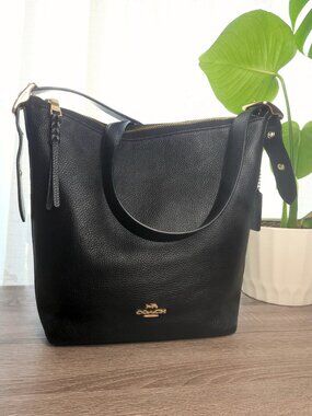Coach Val Duffle Bag - C2818 - Refined Pebble Leather in Black